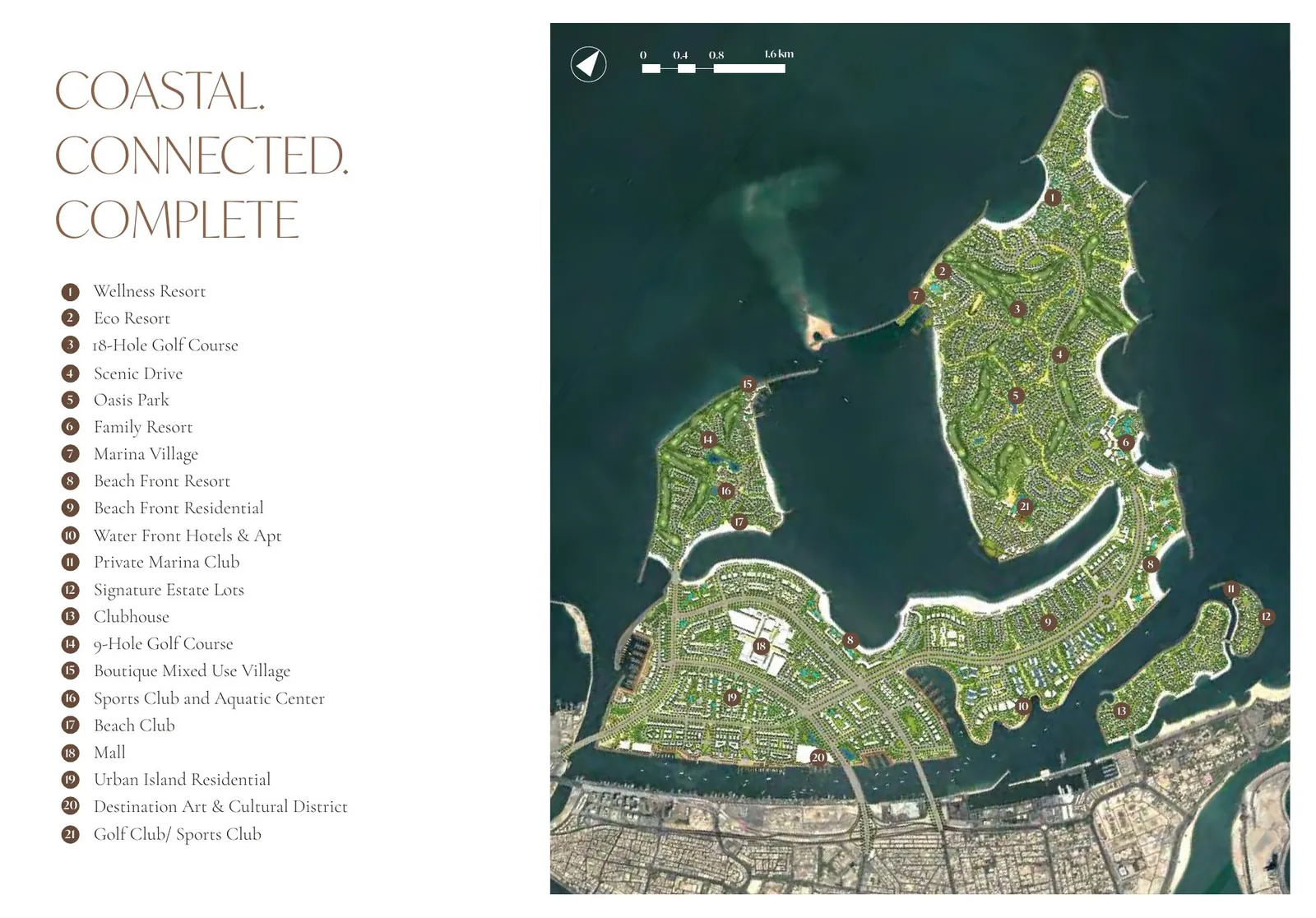 Master plan render of Dubai Islands showing 241 Waterside's location